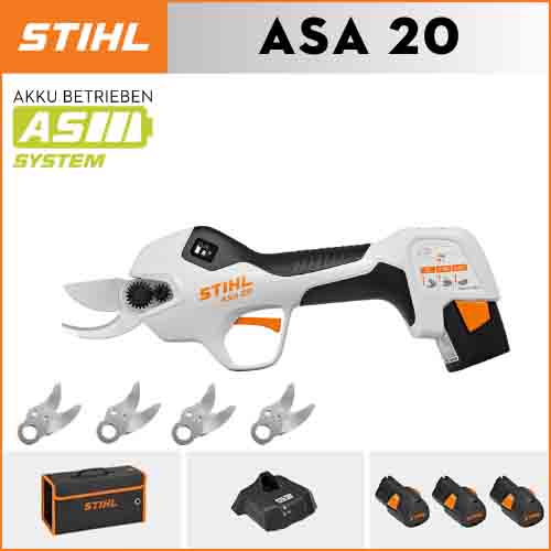 【STIHL】 ASA20*1, baterie litiu*3, cutie de depozitare*1, cap de tăiere*5, încărcător*1, Poate fi folosit continuu timp de 24 de ore